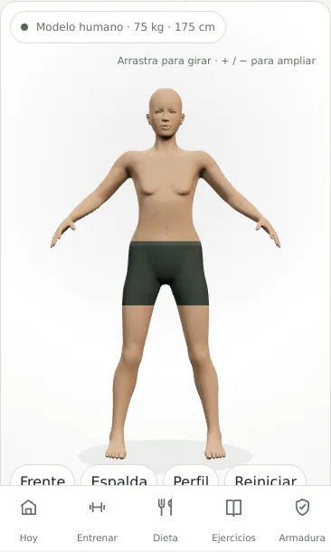 Modelo humano del visor 3D real de Kiloforja